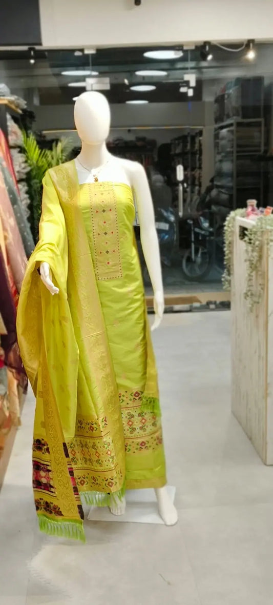 Paithani Silk Banarasi Dress Material Reyshaa