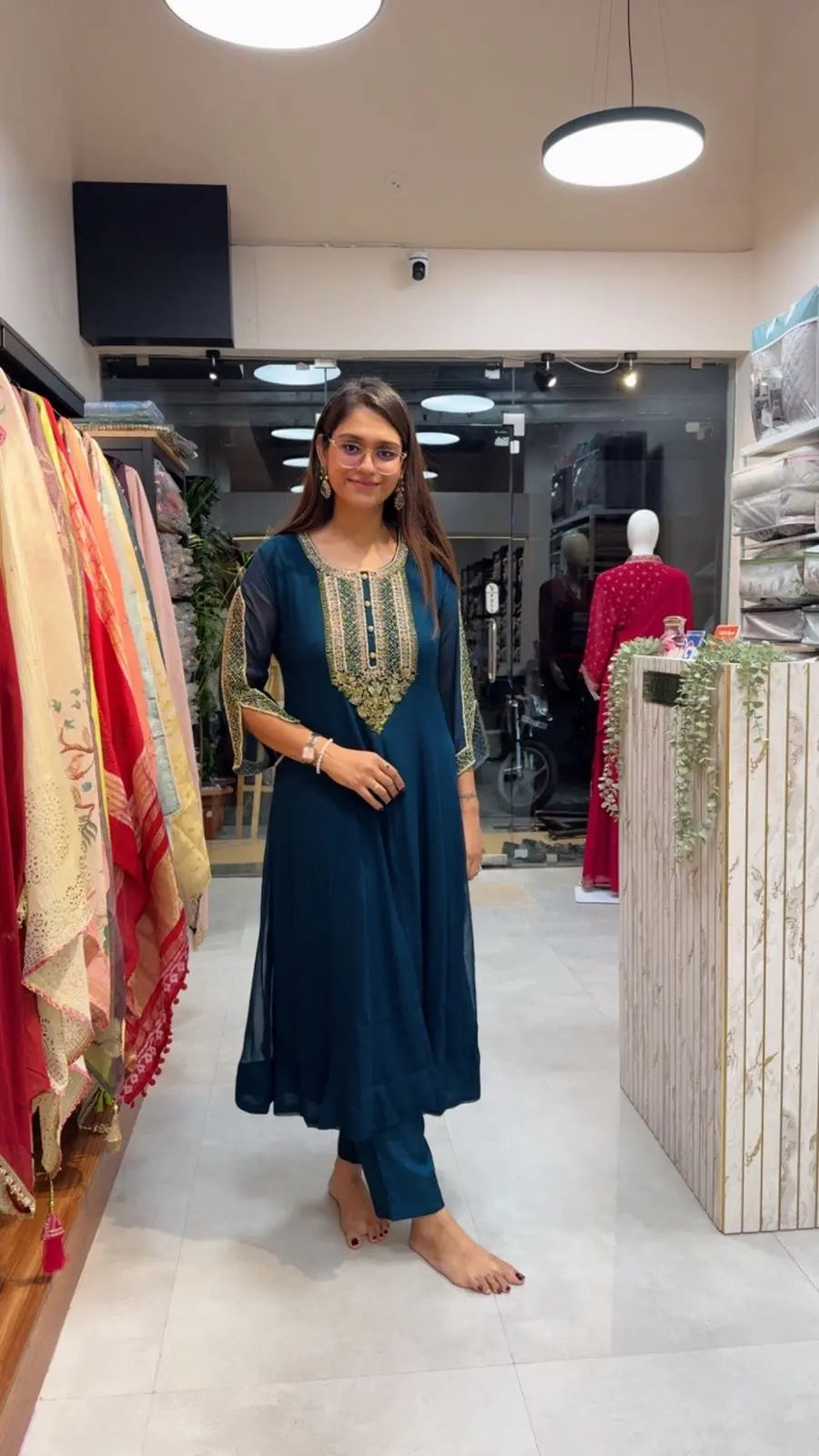 Georgette Anarkali with Cutdana Handwork Reyshaa