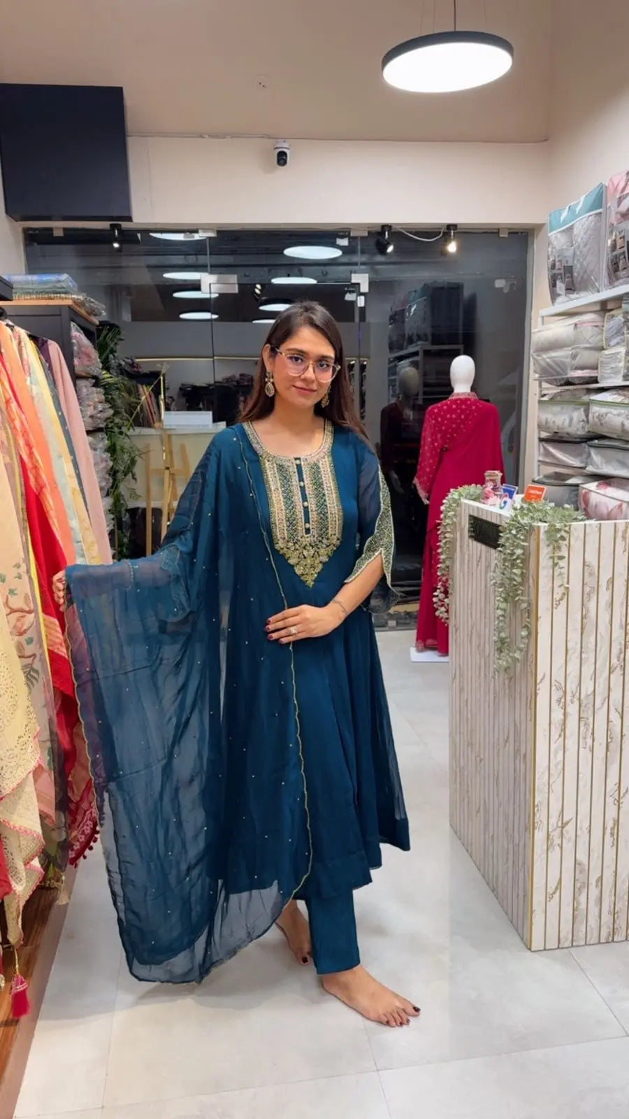 Georgette Anarkali with Cutdana Handwork Reyshaa