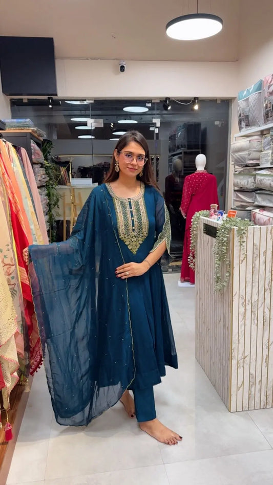 Georgette Anarkali with Cutdana Handwork Reyshaa
