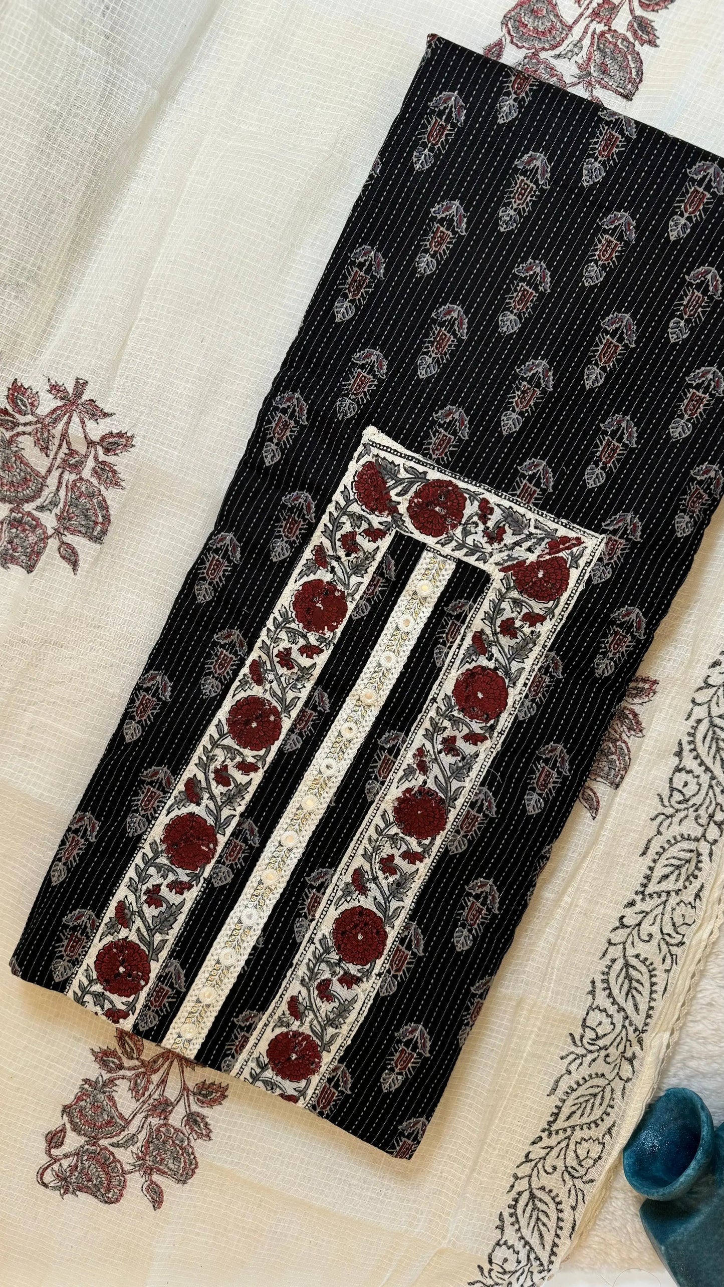 Women Cambric Cotton Hand Block Suit Dress Material