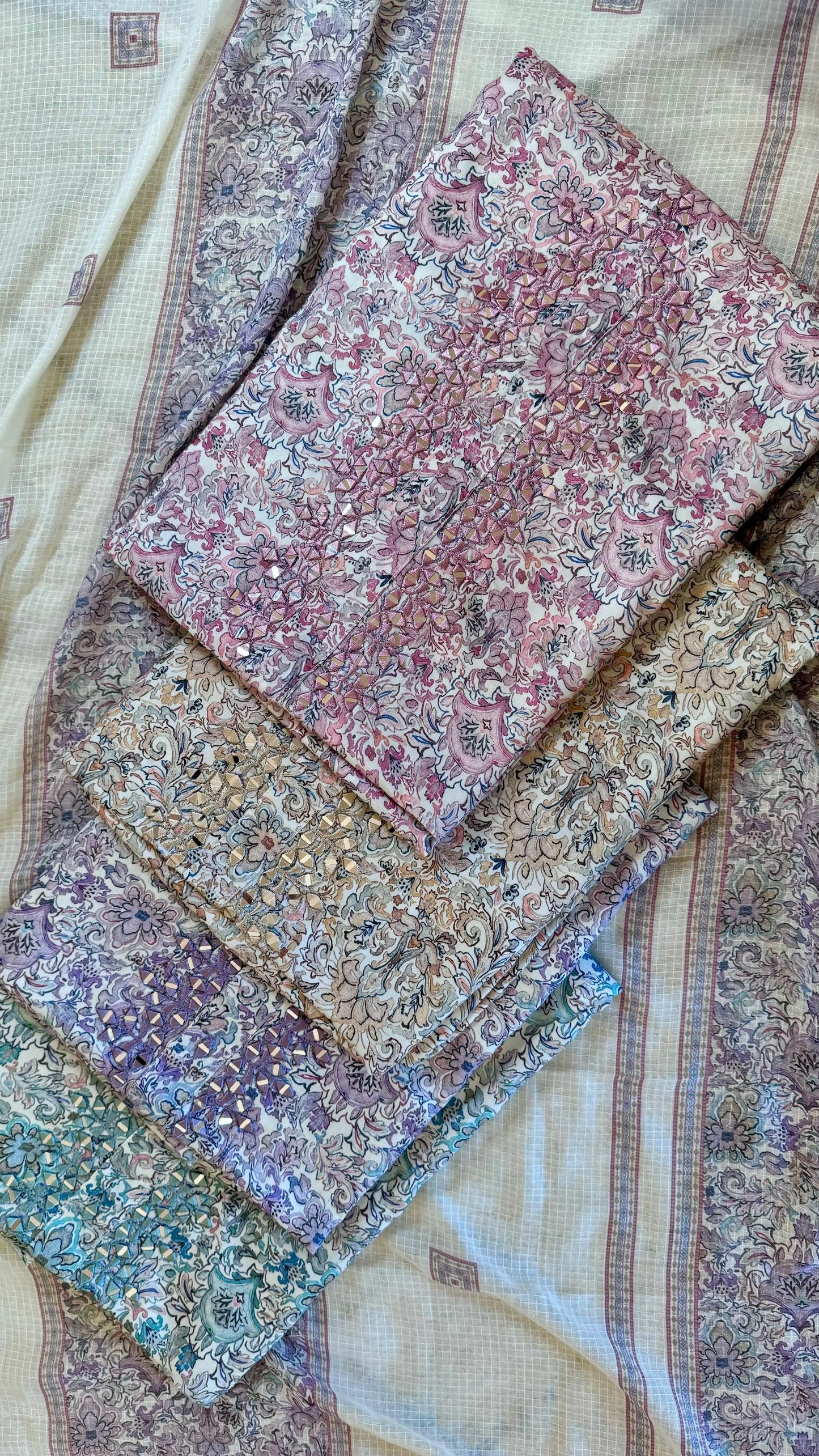 Women Mul Cotton Printed Suit Dress Material Available in 4 colors