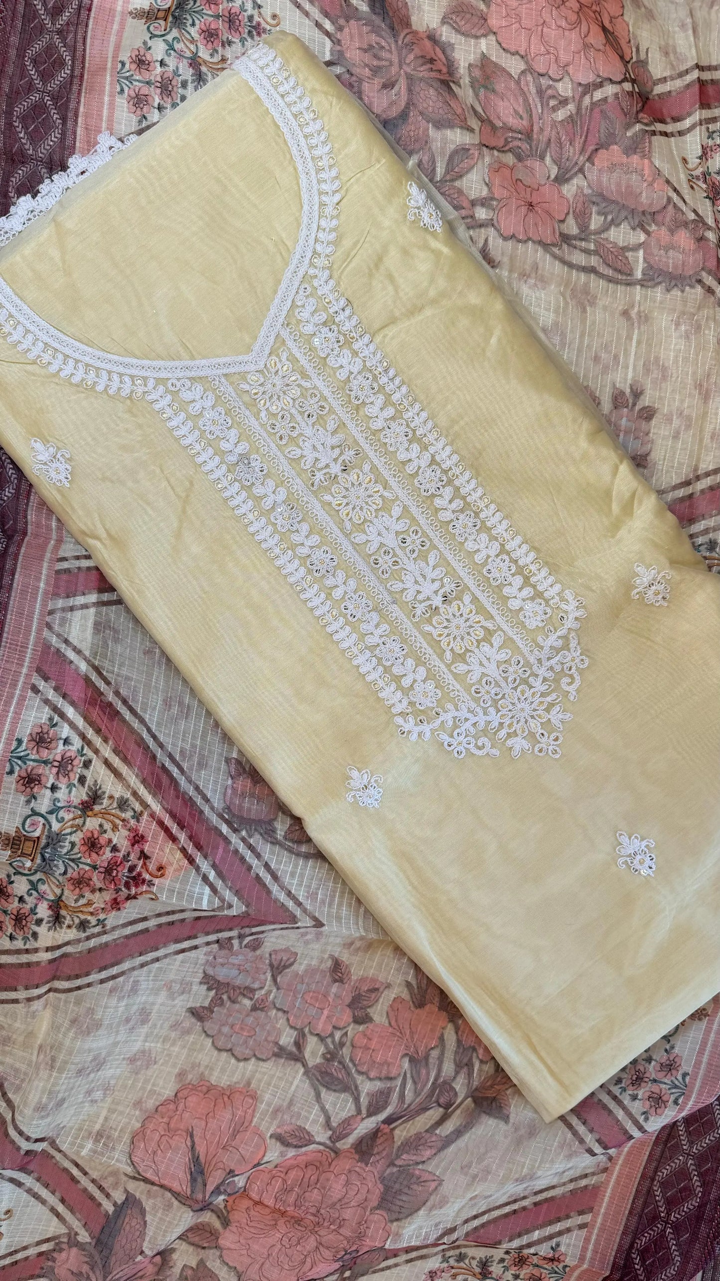 Women Organza Embroidered Suit Dress Material