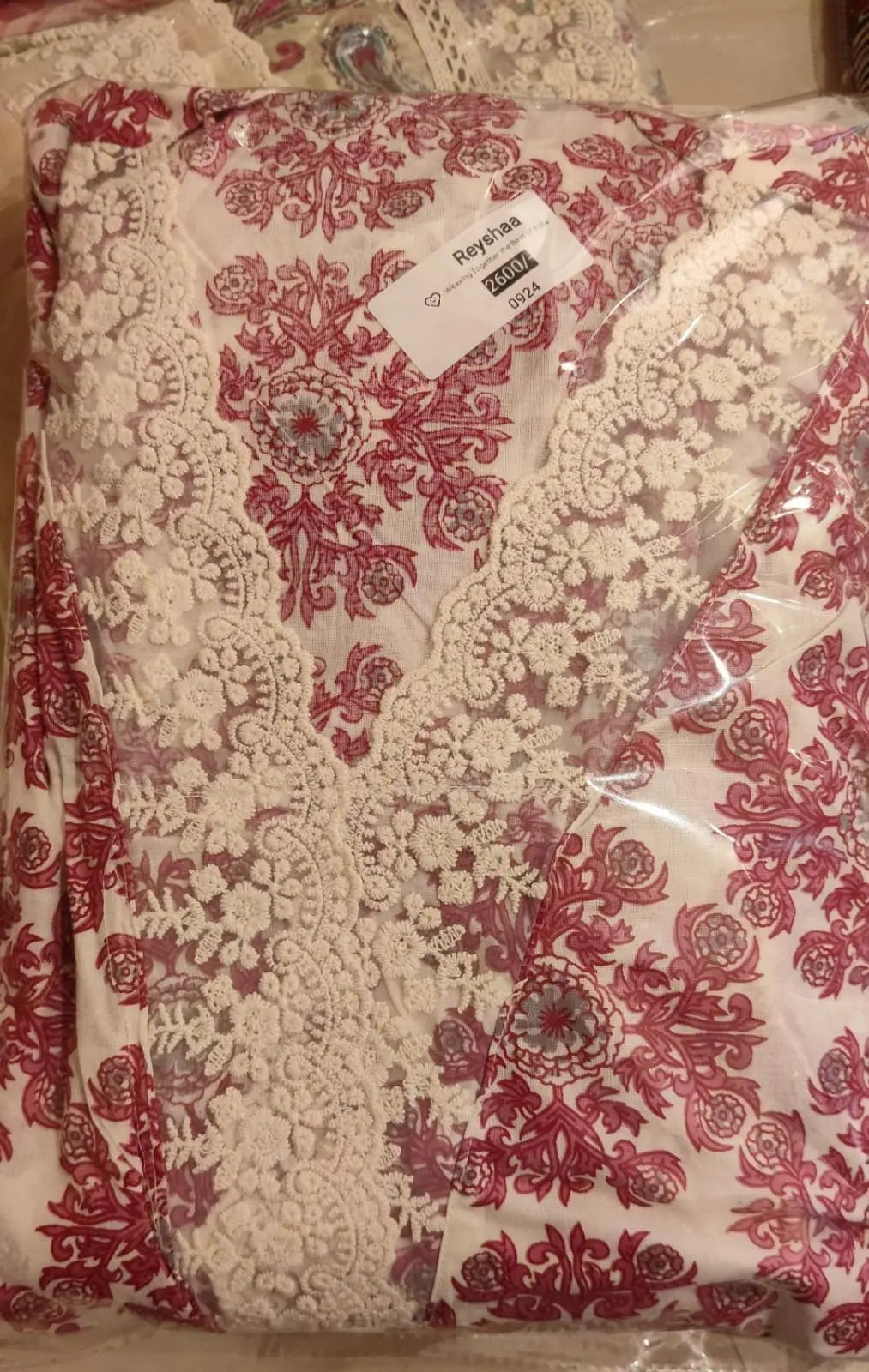 Women Cotton Floral Crochet Lace Suit Dress Material Reyshaa