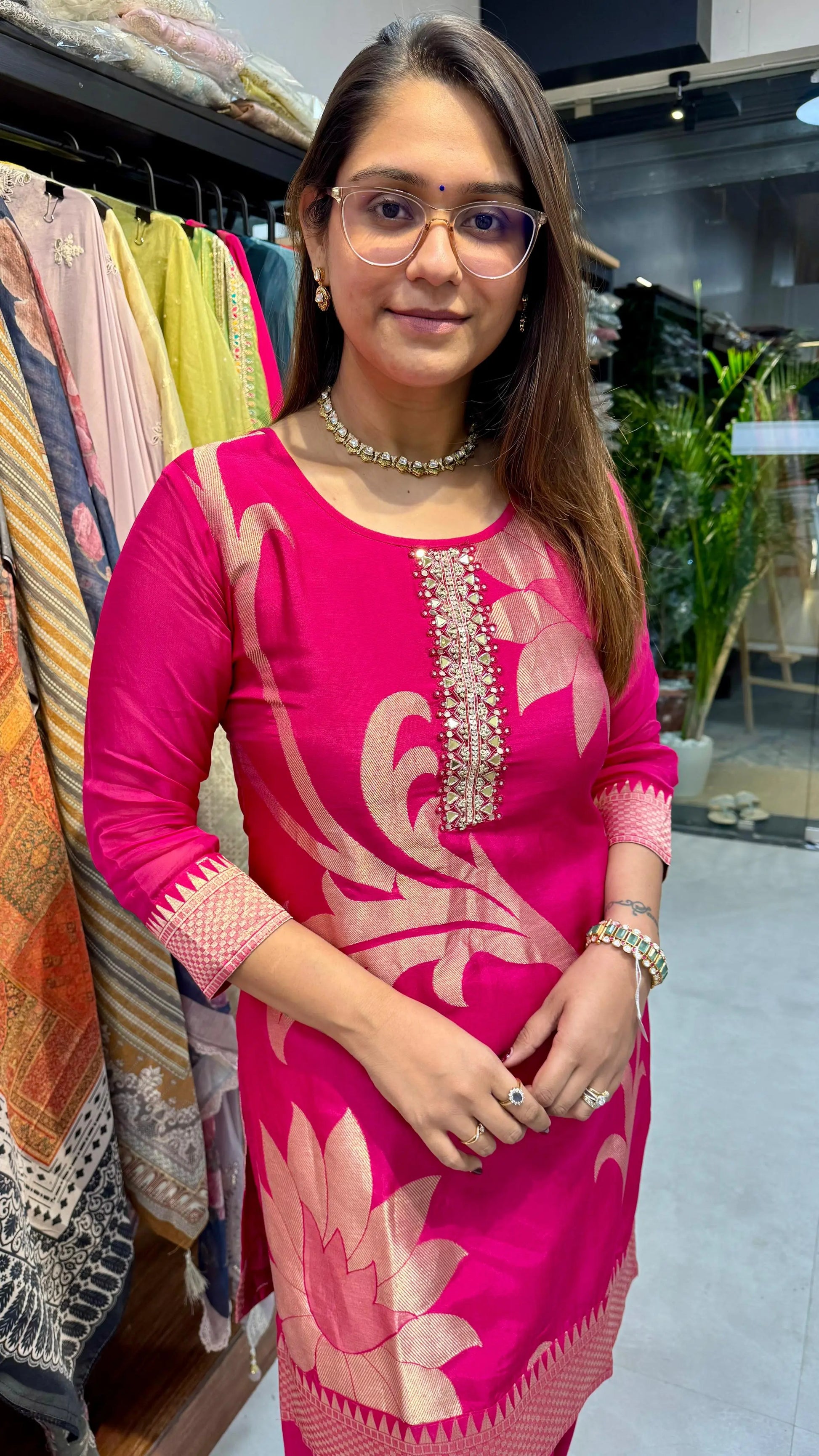 Elegant Zari Weaved Silk Farshi Salwar Set Reyshaa
