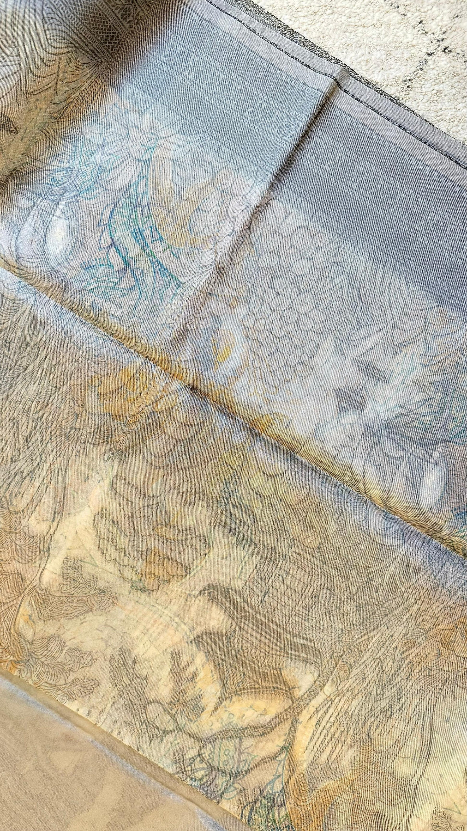Women Organza Pencil Art Saree
