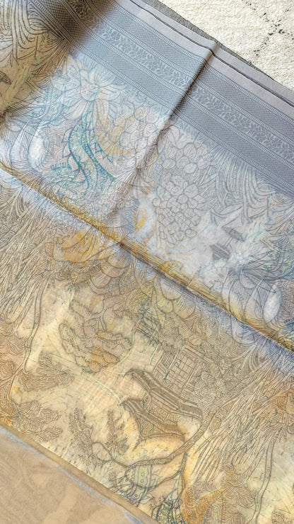 Women Organza Pencil Art Saree