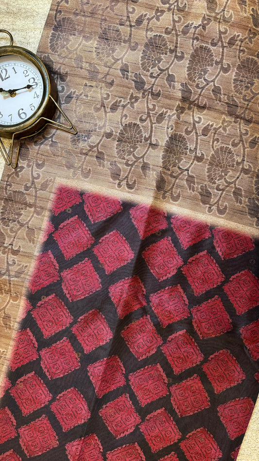 Women Bangalore Silk Boota Madhubani Saree