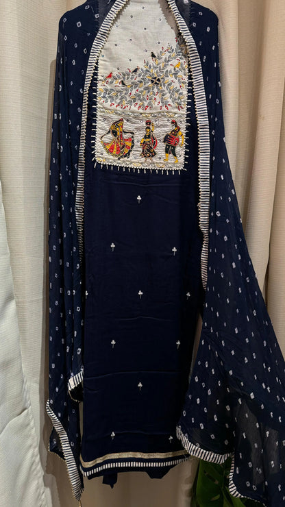 Women Rayon Hand Embroidery Suit Dress Material