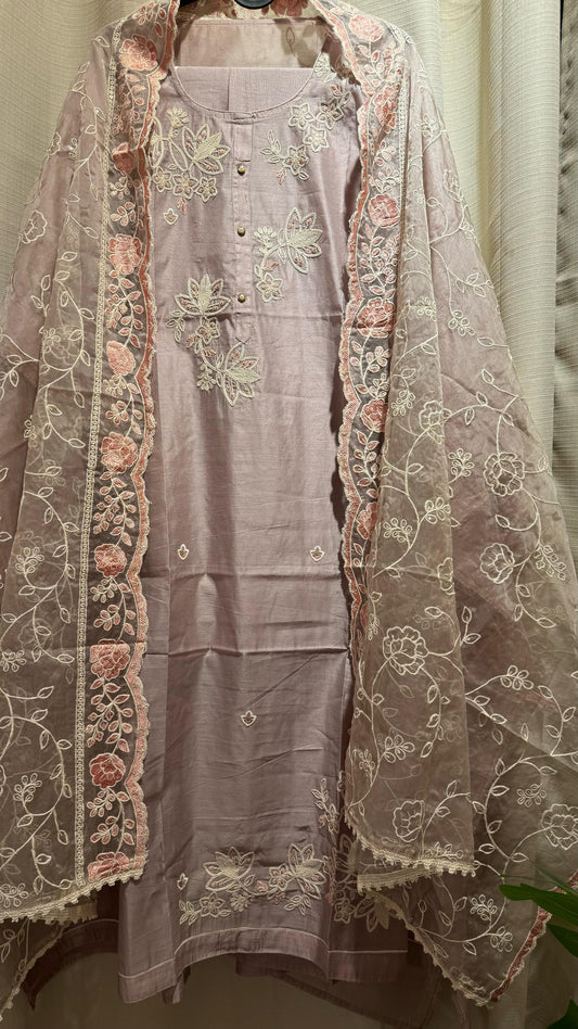Women Malchanderi With Embroidery Suit Dress Material
