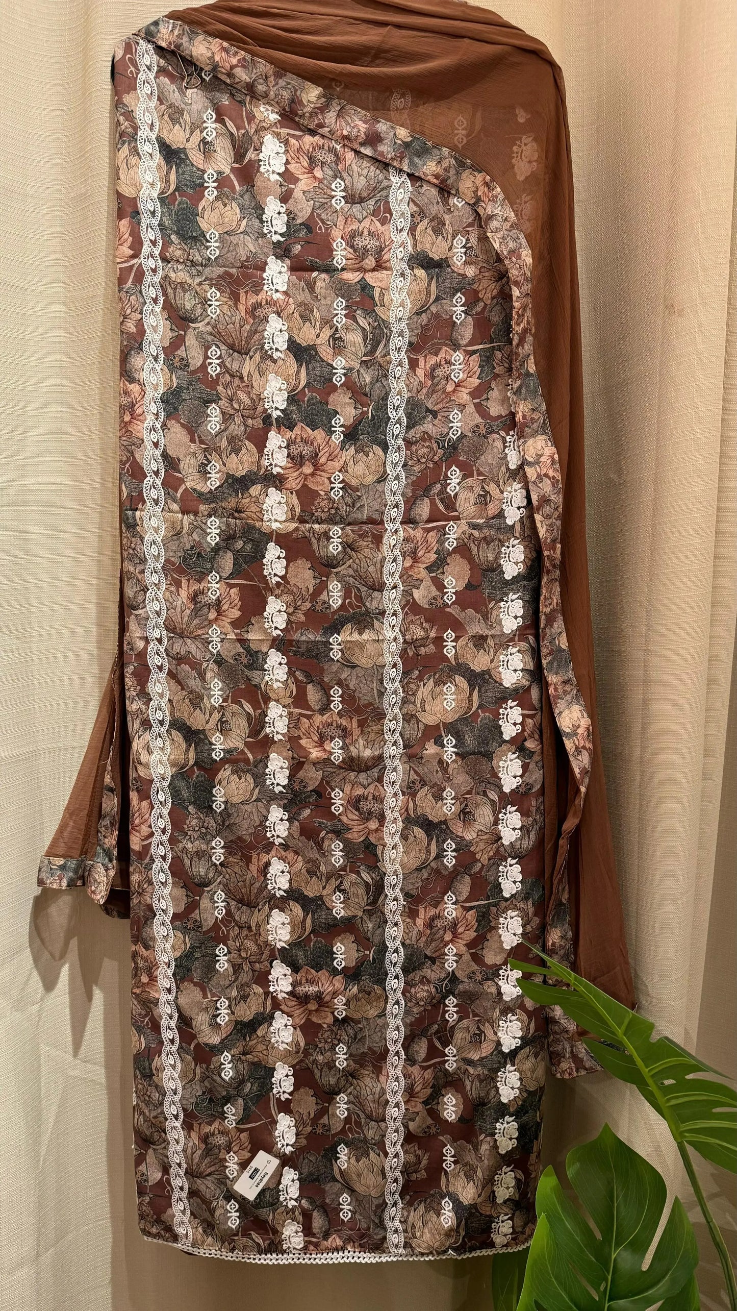 Women Rayon Chikankari Suit Dress Material