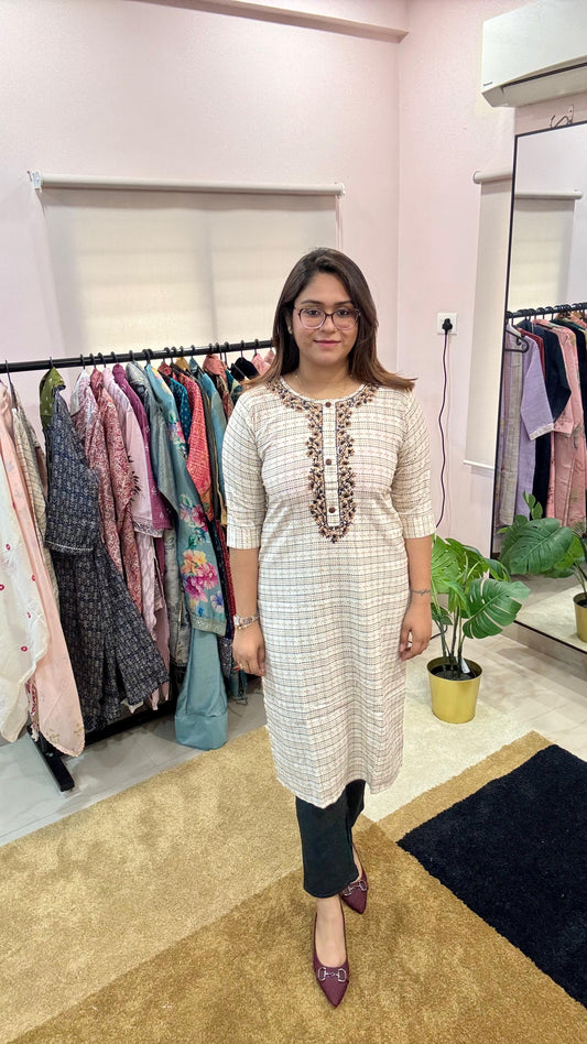 Women Linen Coord Readymade Suit Set