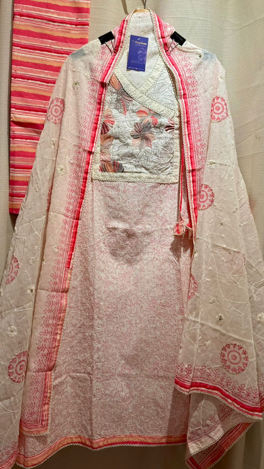 Women Hakoba Chikan Suit Dress Material