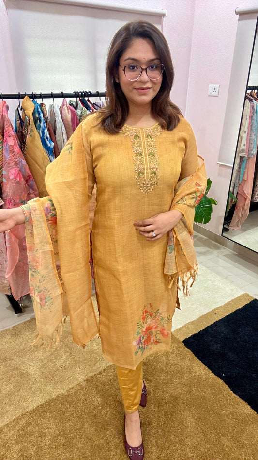 Women Kota Silk Three Piece Readymade Suit Set