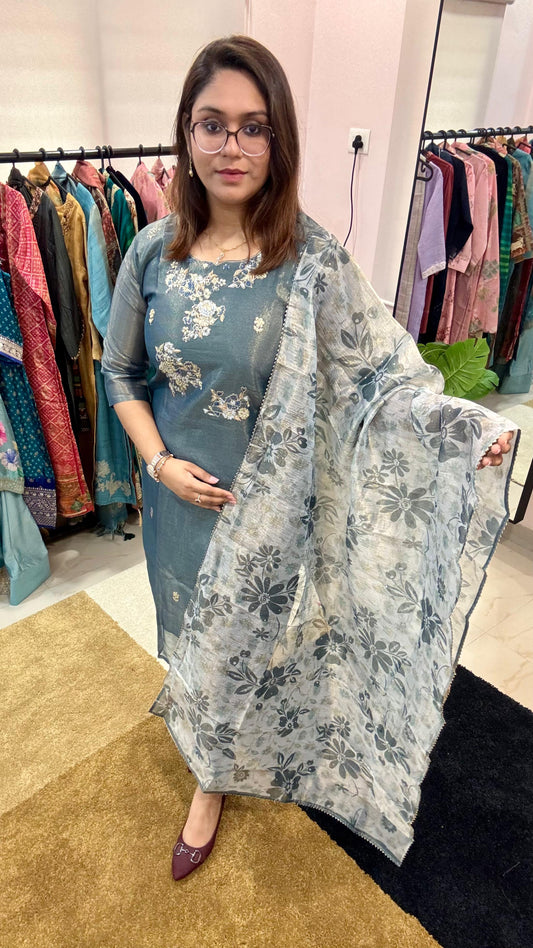 Women Kota Silk Readymade Suit Set