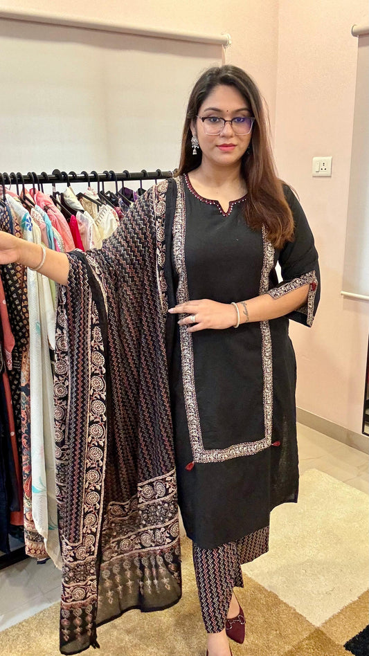 Women Khaadi Cotton Readymade Suit Set