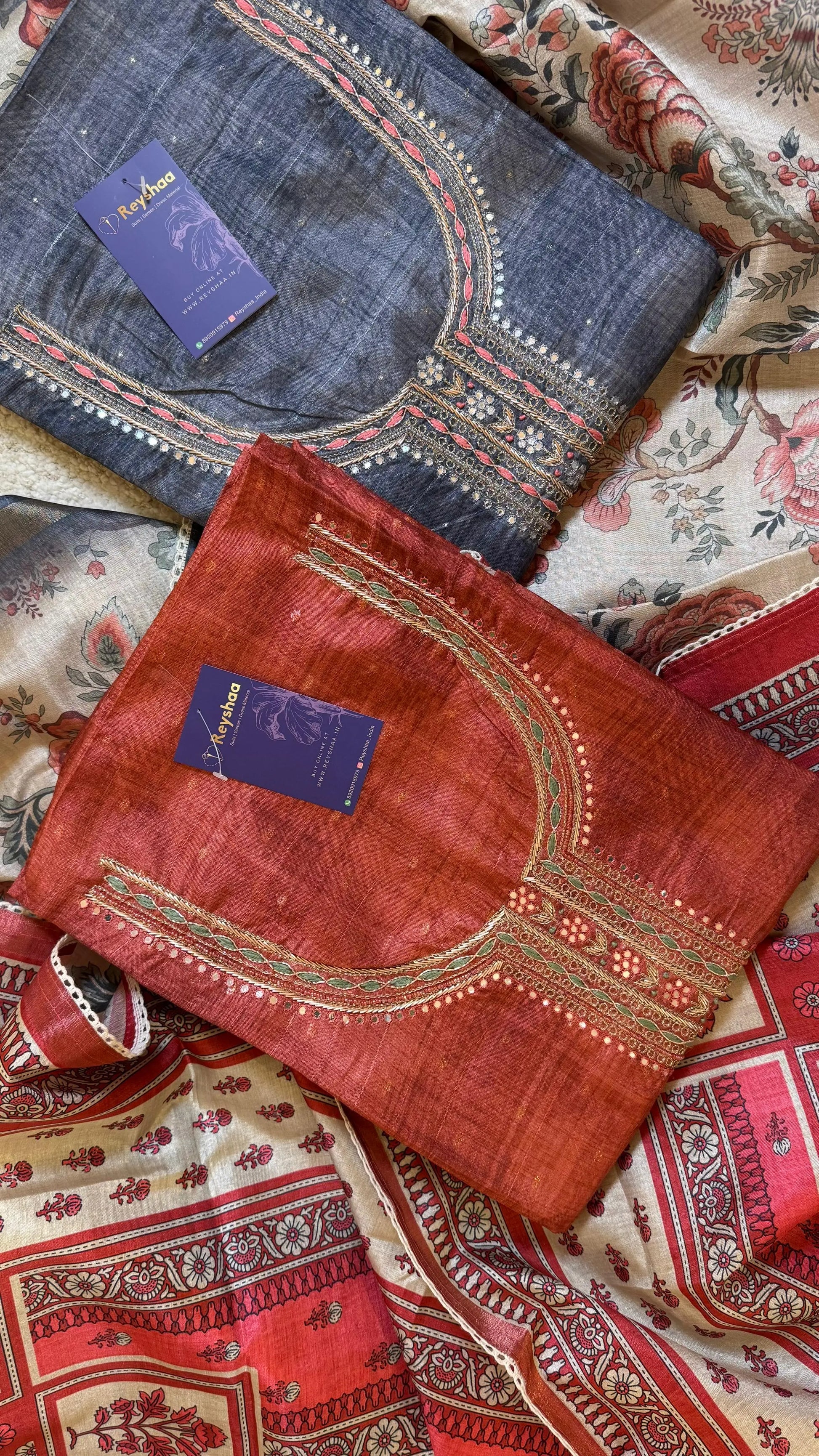 Women Handloom Tussar Silk Suit Dress Material Reyshaa