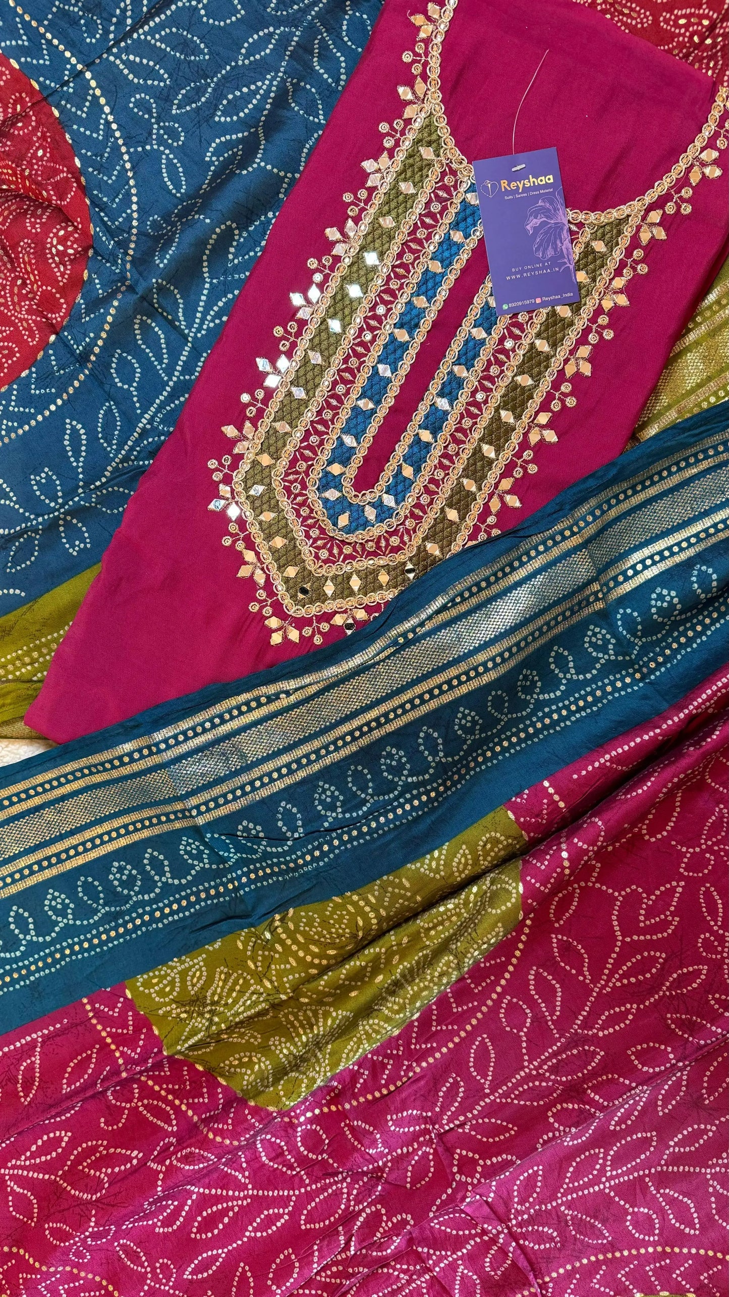 Modal Bandhani Print Suit Dress Material