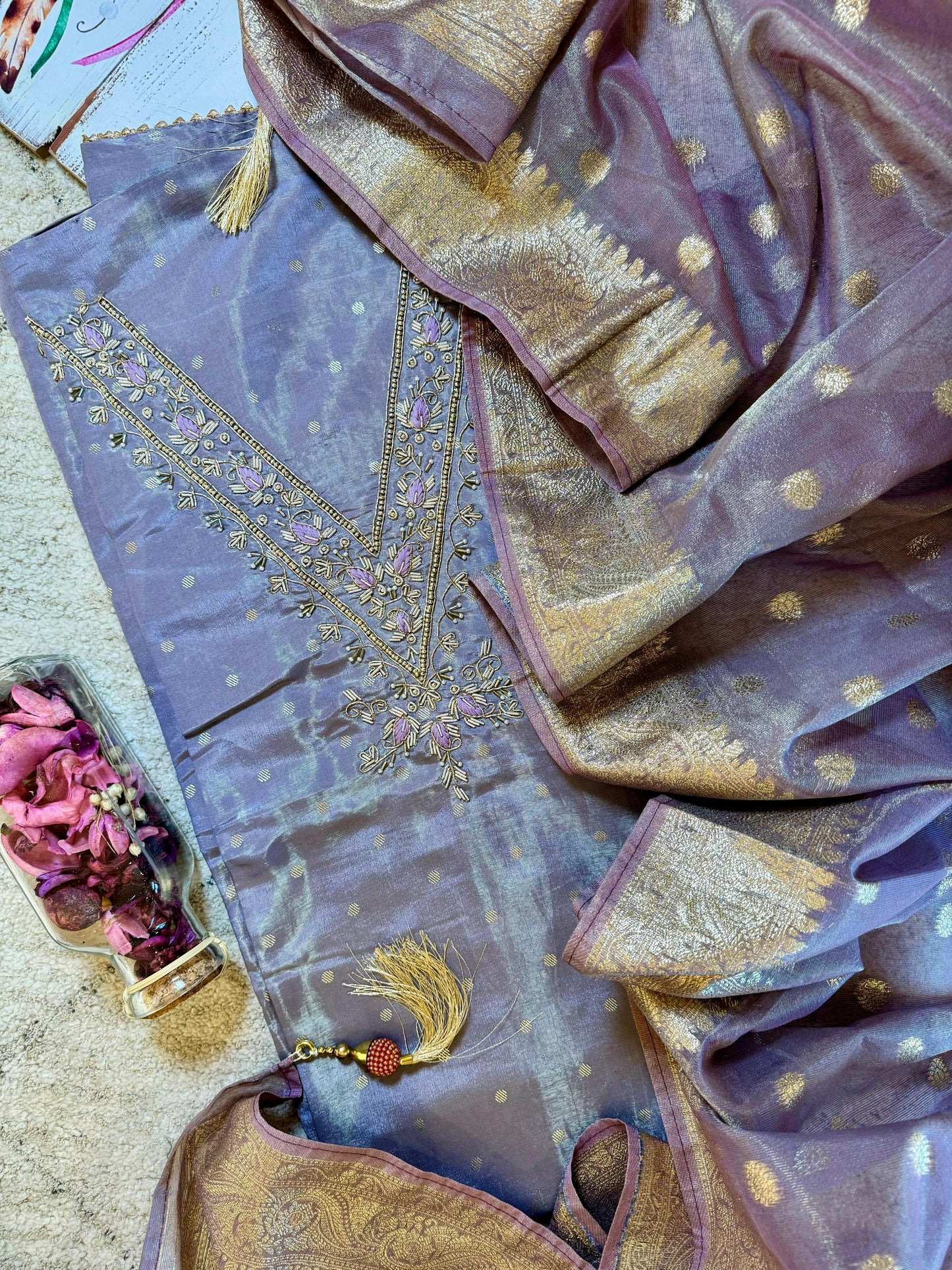 Women Silk Banarasi Suit Dress Material