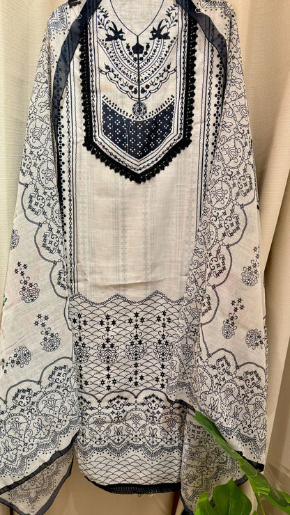 Women Premium Linen Traditional Print Suit Dress Material