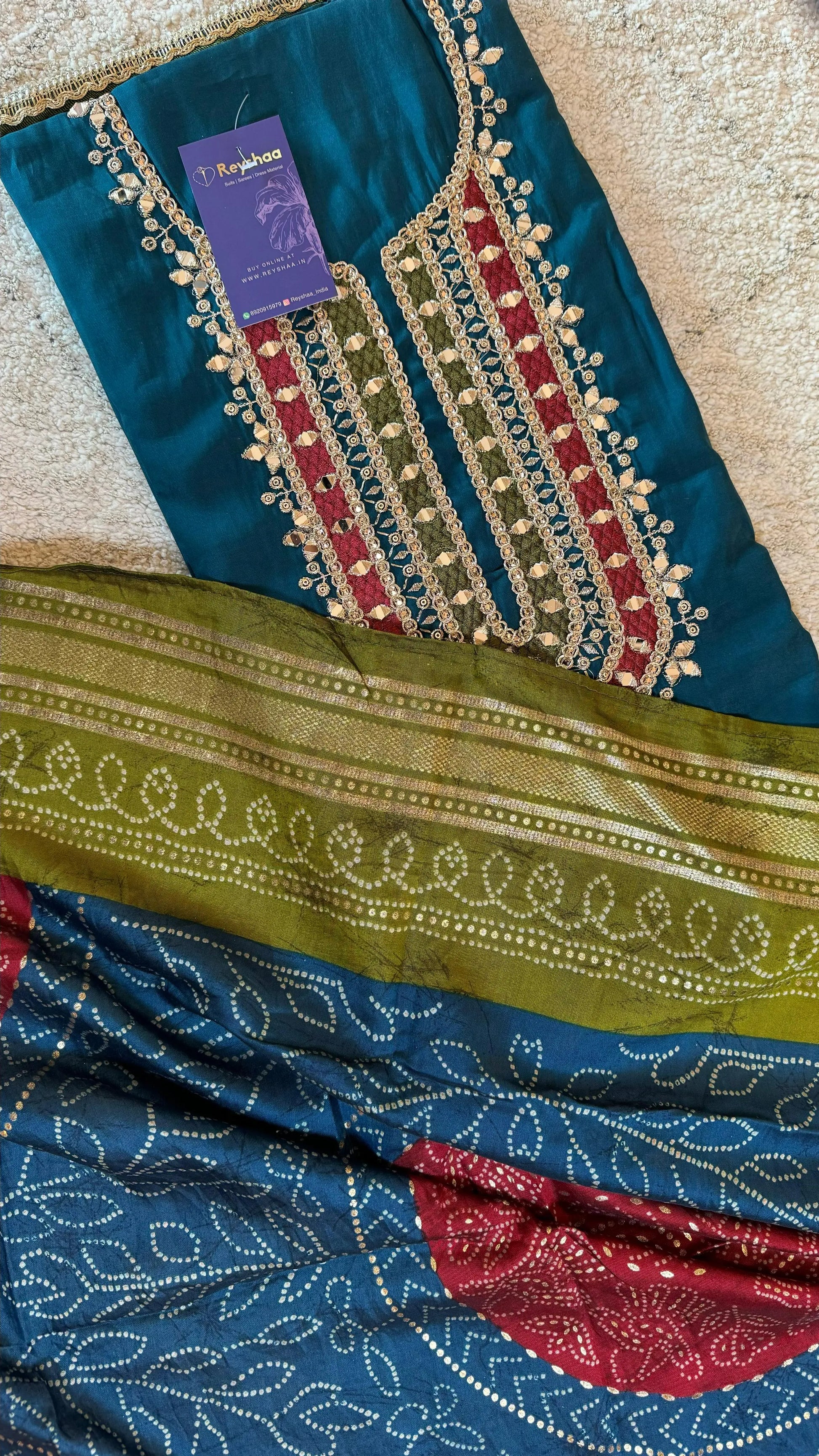 Modal Bandhani Print Suit Dress Material