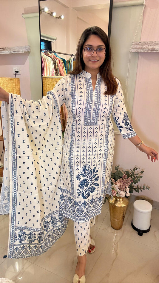 Women Anita Dongre-Inspired Printed Poly Crepe Readymade Suit Set