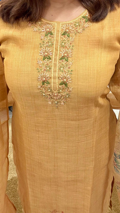 Women Kota Silk Three Piece Readymade Suit Set