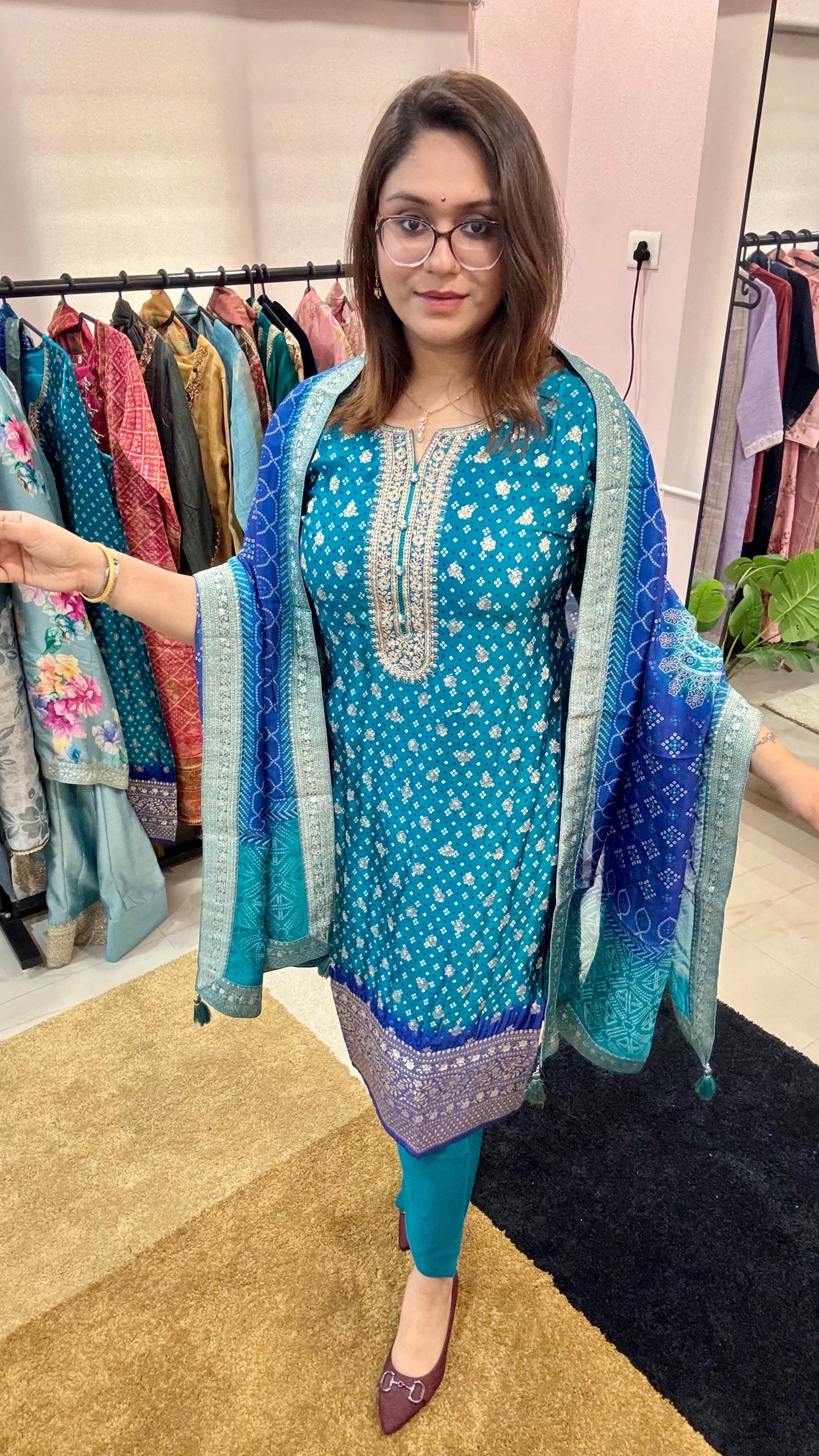 Women Gajji Silk Readymade Suit Set
