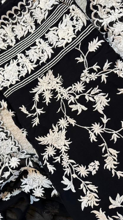 Women Pure Georgette All Over Jaal Embroidery Suit Dress Material