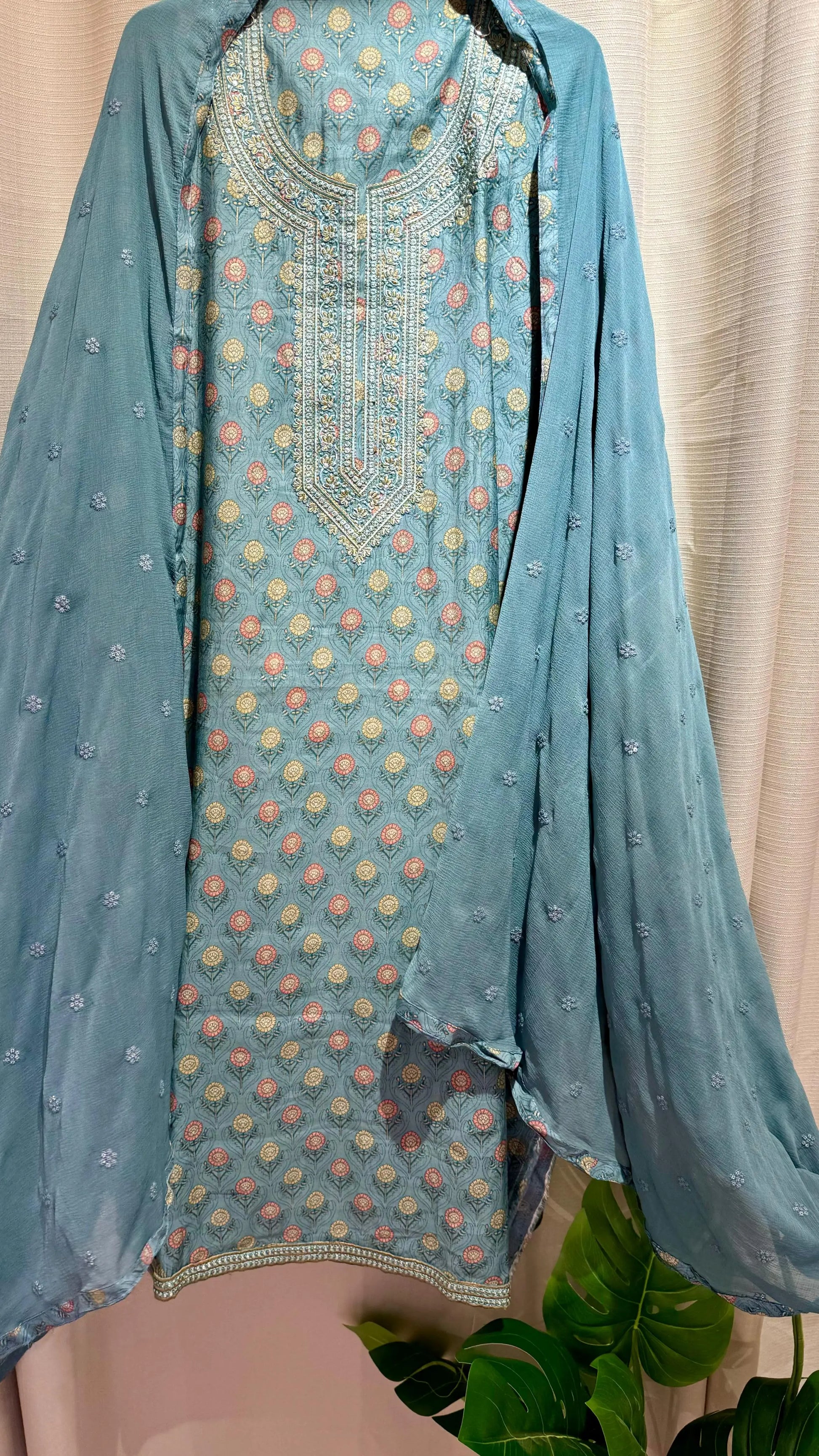 Women Pure Muslin Printed Suit Dress Material