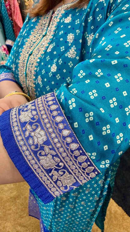Women Gajji Silk Readymade Suit Set