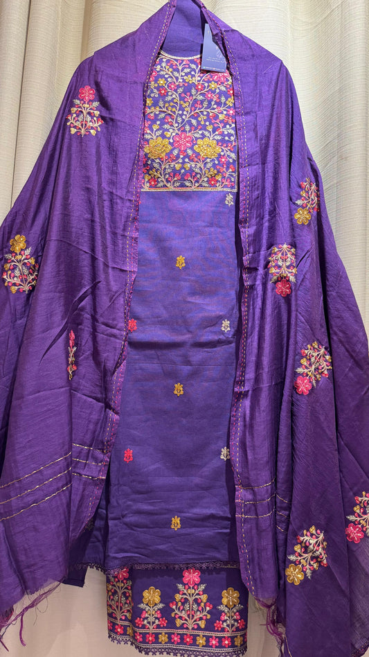 Women South Cotton Aari Embroidery Suit Dress Material