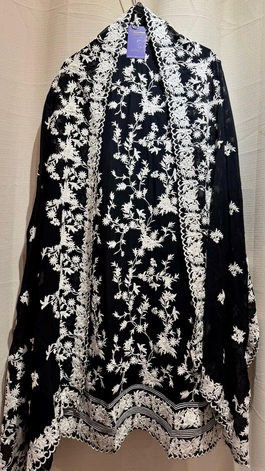 Women Pure Georgette All Over Jaal Embroidery Suit Dress Material