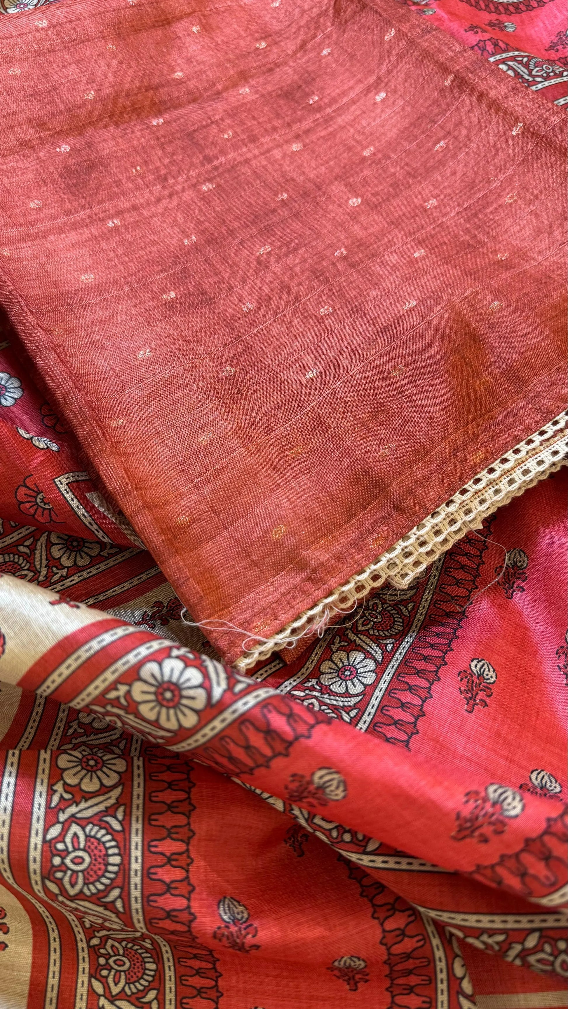 Women Handloom Tussar Silk Suit Dress Material Reyshaa