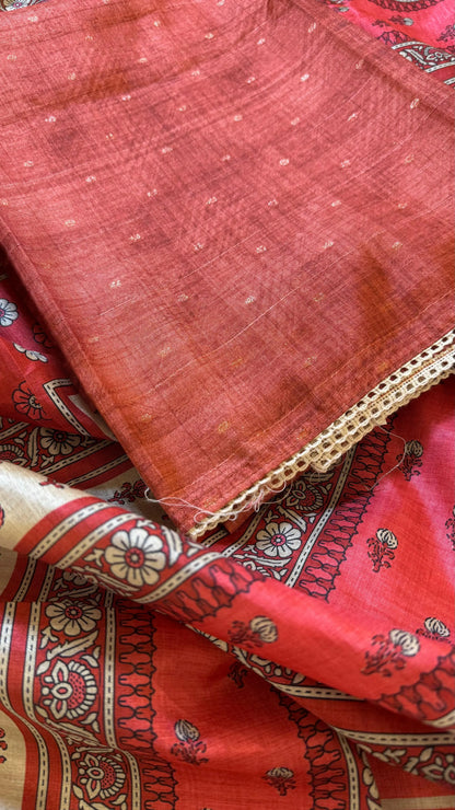 Women Handloom Tussar Silk Suit Dress Material Reyshaa