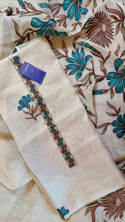 Women Jute Cotton Suit Dress Material