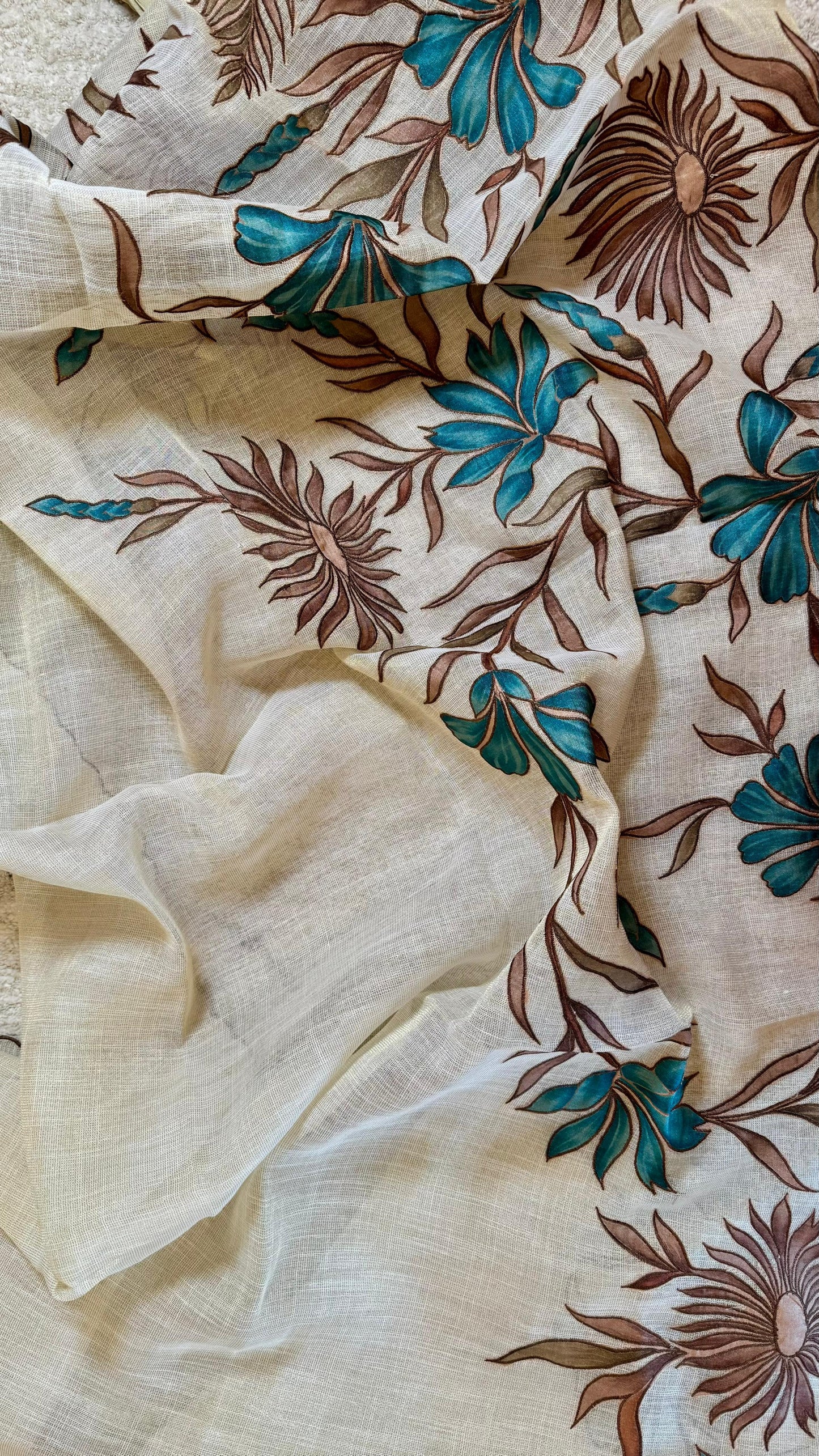 Women Jute Cotton Suit Dress Material