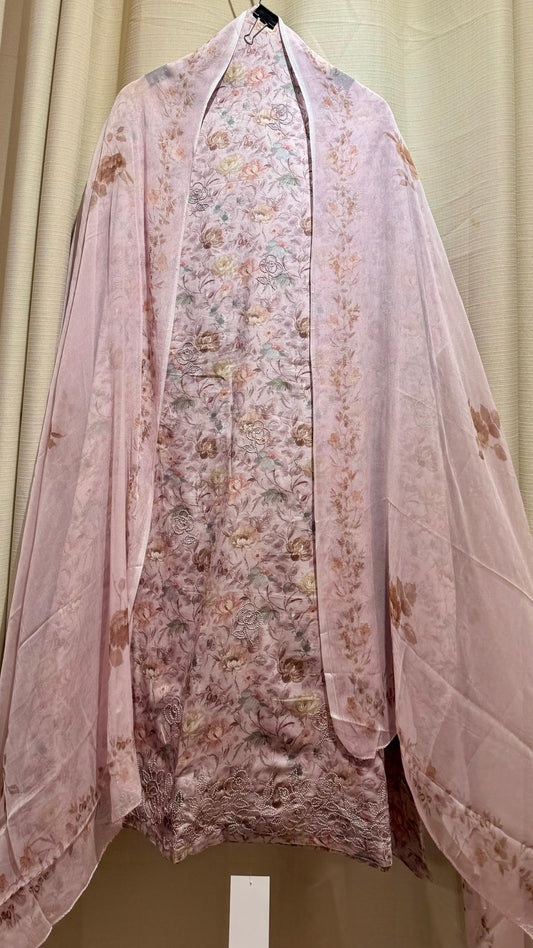 Women Malai Cotton Matar Embossing All Over Digital Print Suit Dress Material