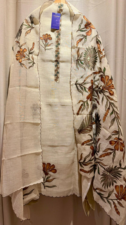 Women Jute Cotton Suit Dress Material