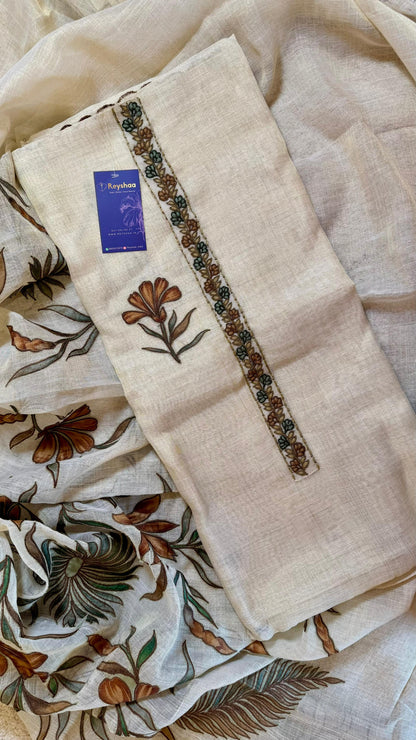 Women Jute Cotton Suit Dress Material