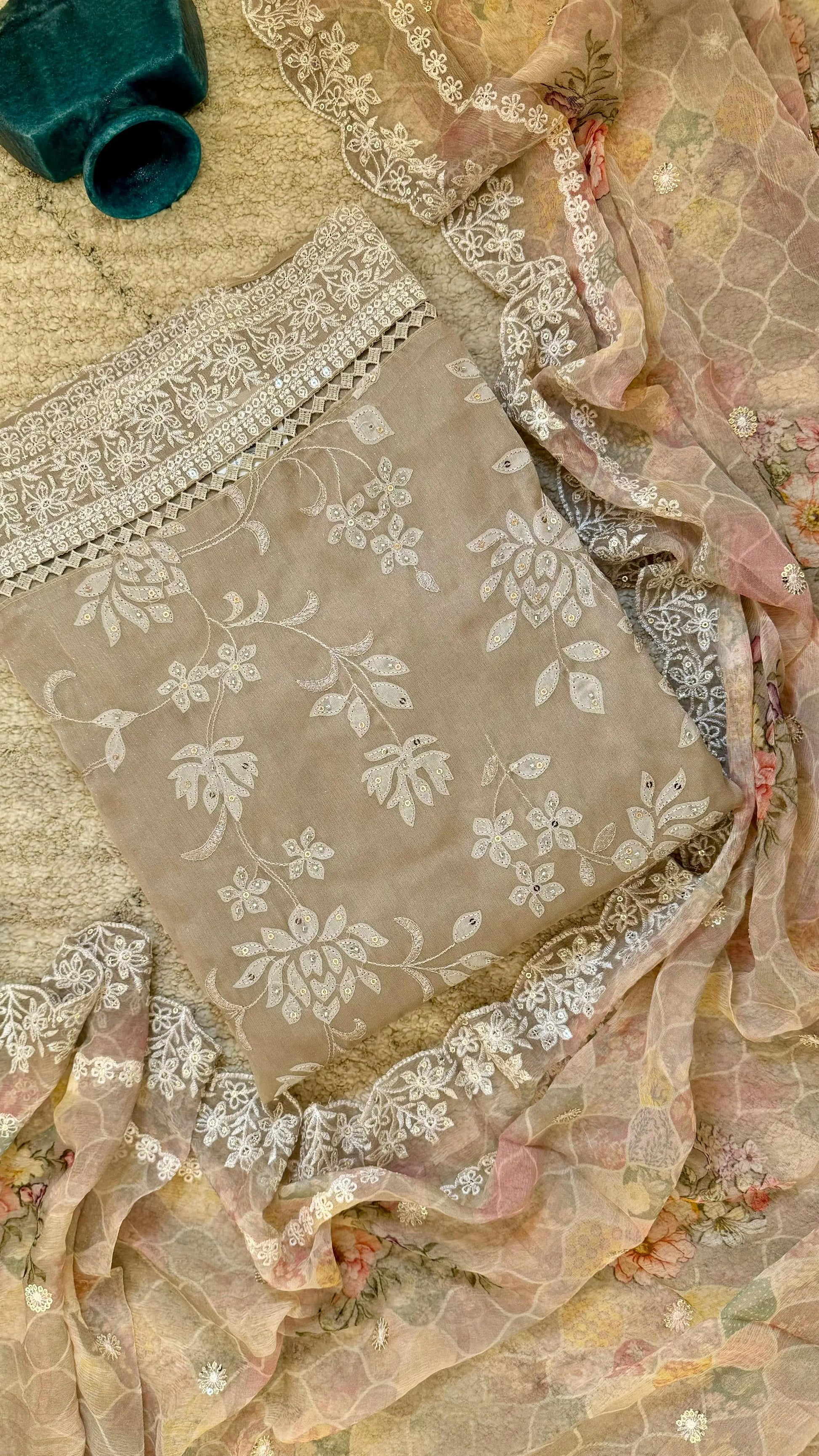 Pure Glass Tissue Silk Suit Dress Material