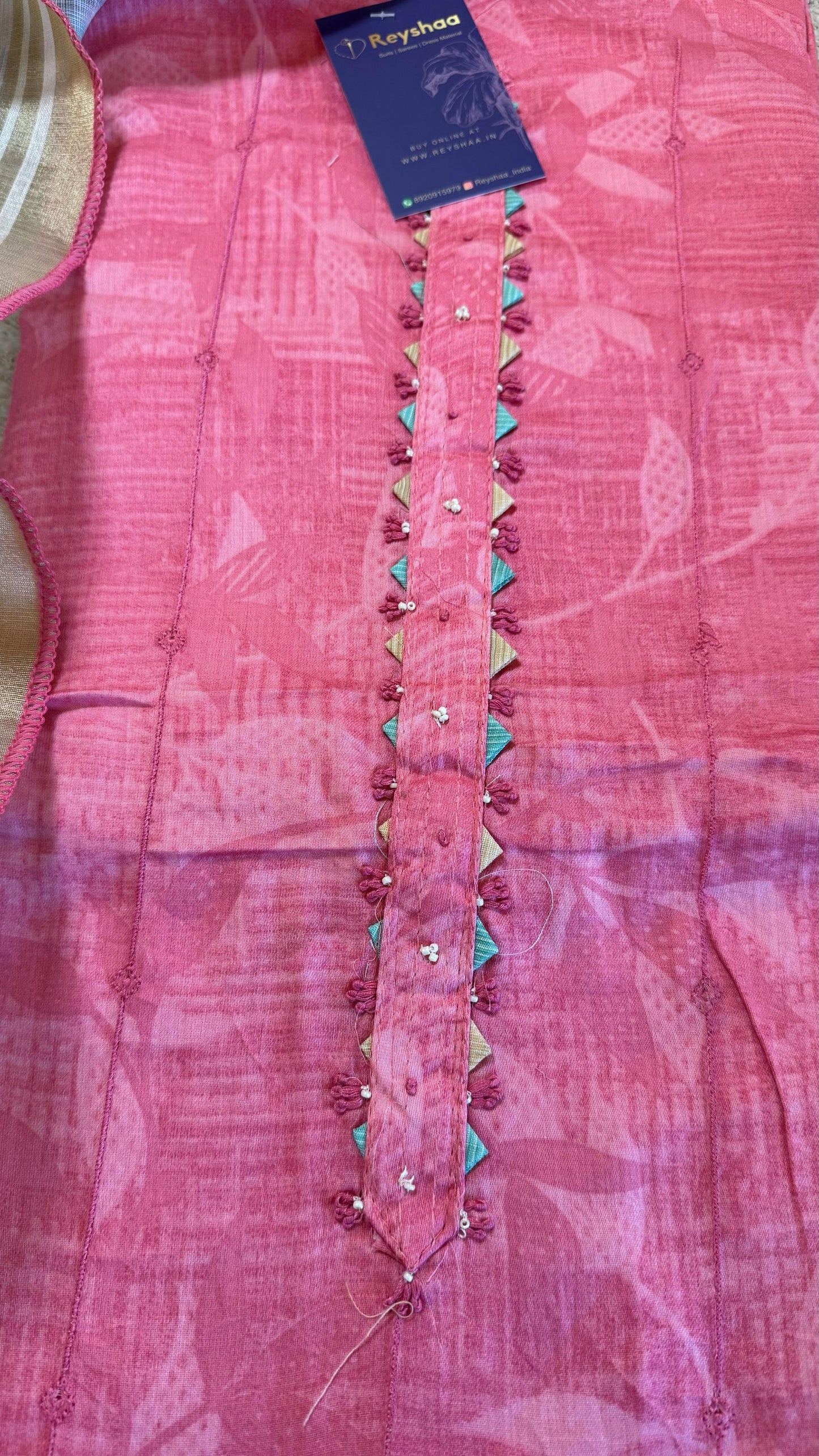 Women Jam Cotton Embroidered Suit Dress Material