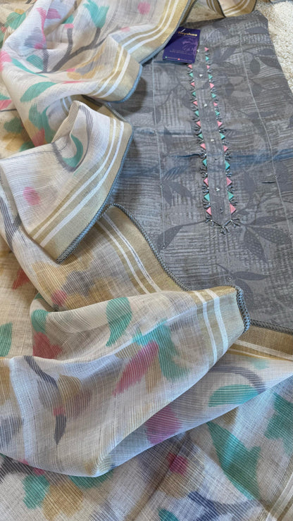 Women Jam Cotton Embroidered Suit Dress Material