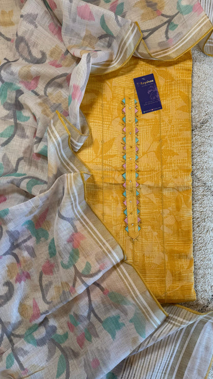 Women Jam Cotton Embroidered Suit Dress Material