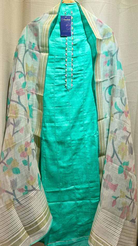 Women Jam Cotton Embroidered Suit Dress Material