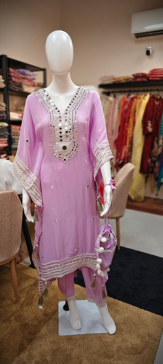Quirky Boho Lilac Kaftan 4 piece set