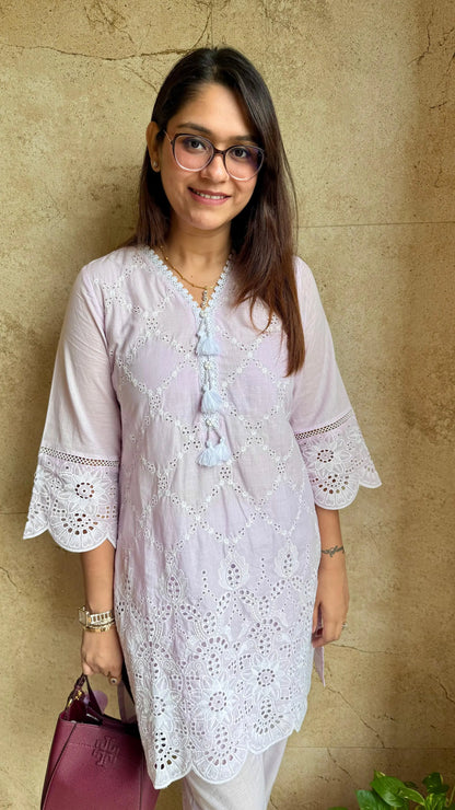 Pure Cotton Hakoba Embroidered Co-ord Set | Elegant Summer Wear Reyshaa