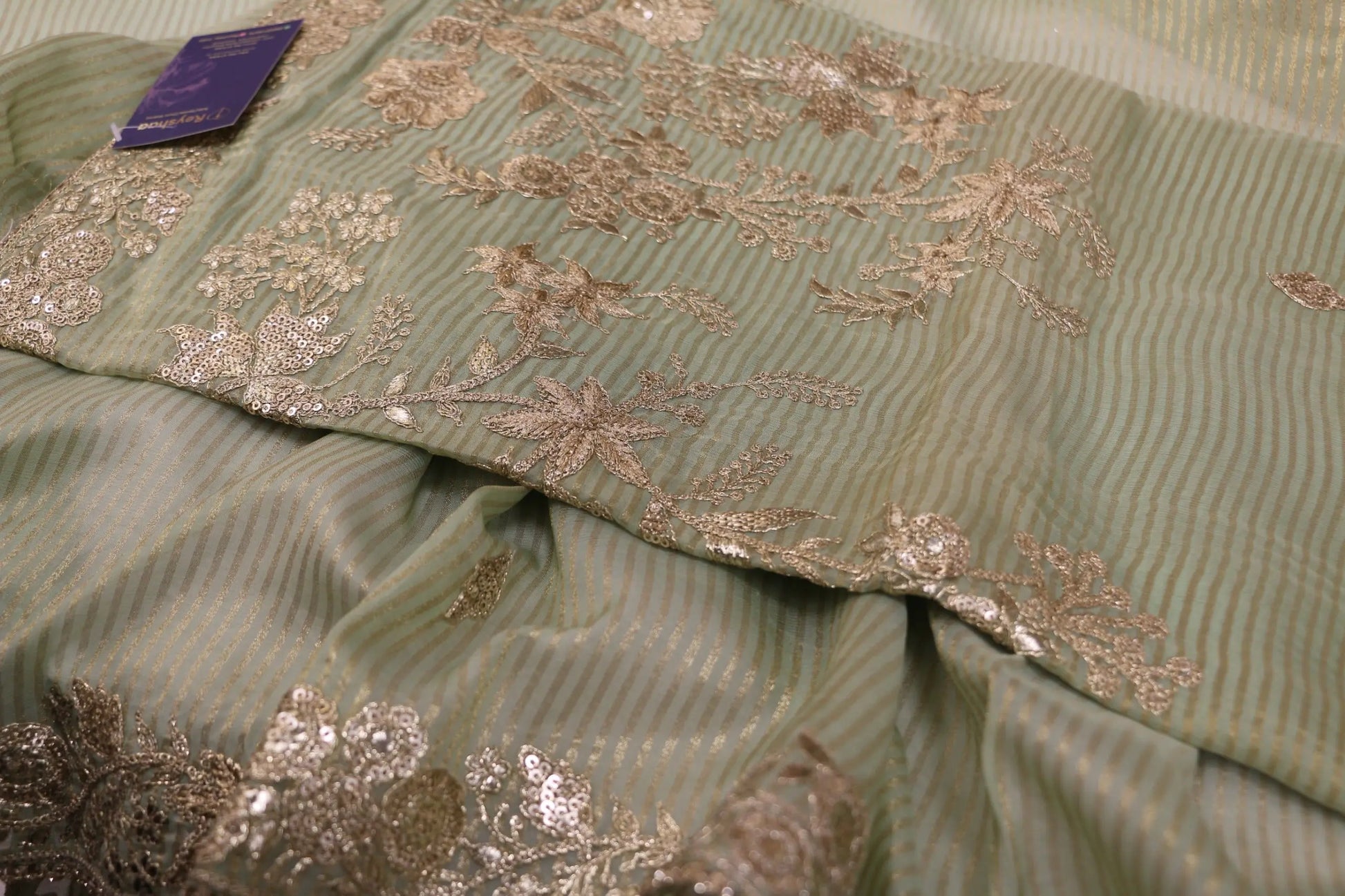 Title: Organza Fabric with Intricate Embroidery Reyshaa