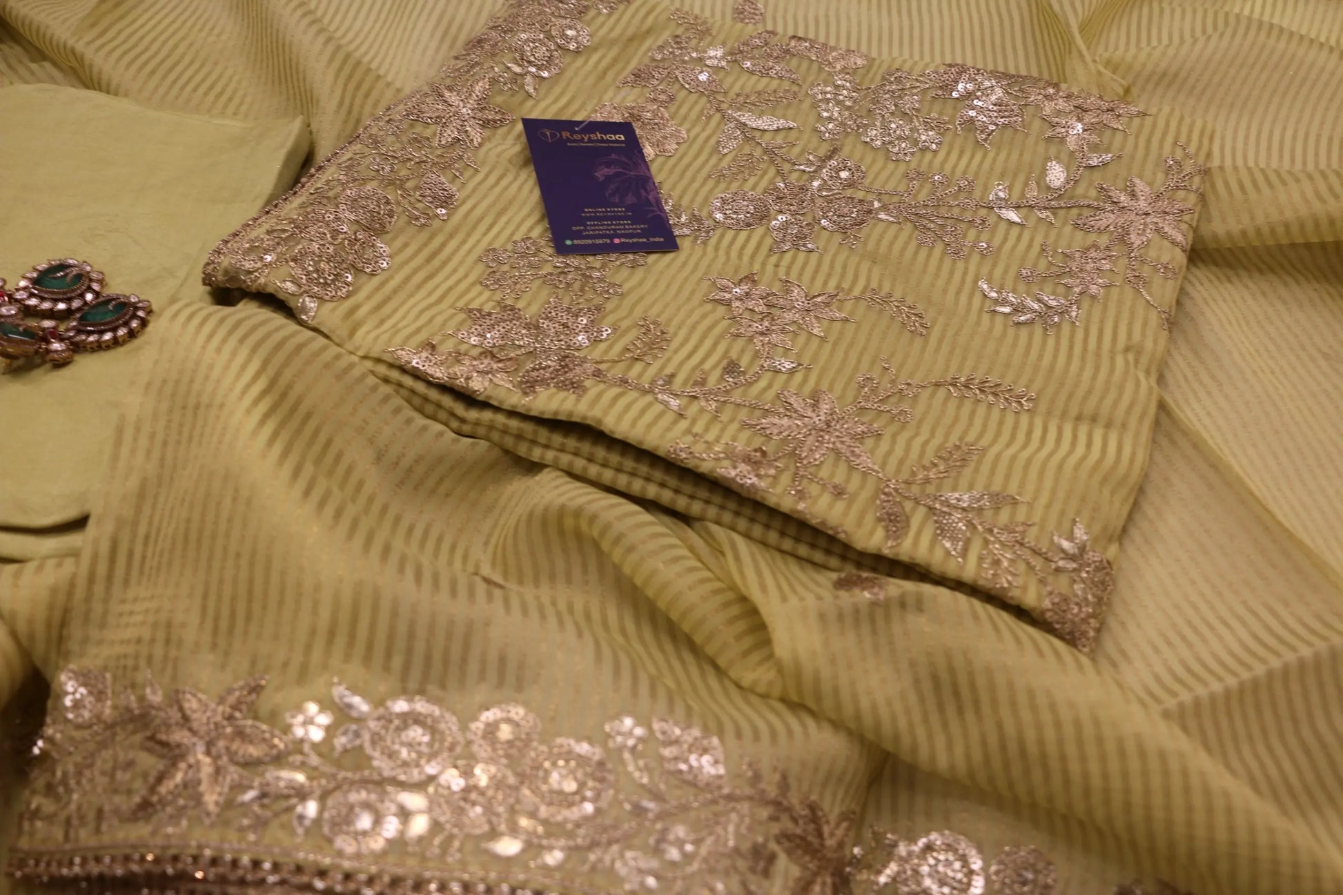 Title: Organza Fabric with Intricate Embroidery Reyshaa