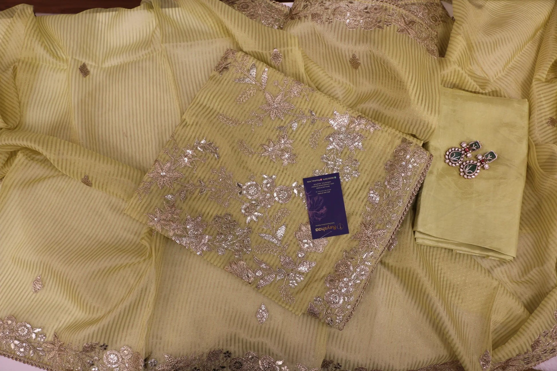 Title: Organza Fabric with Intricate Embroidery Reyshaa